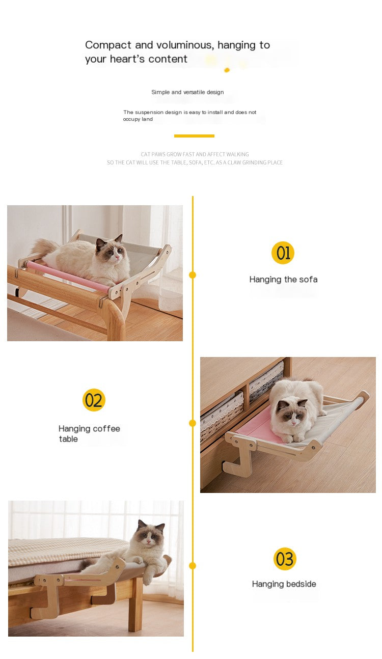 Cat Mounted Hanging Hammock Bed